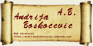 Andrija Boškoćević vizit kartica
